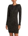 L Agence Cherry Sequined Long-sleeve Mini Dress In Black/gold