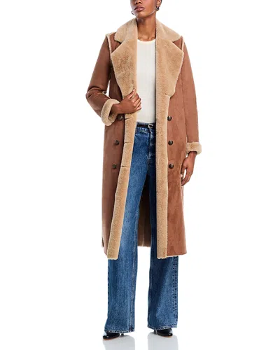 L AGENCE L'AGENCE CITRON FAUX FUR MAXI COAT