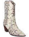 L'agence Claude Western Croc Snake Boot In Animal Print