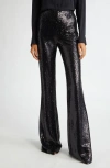 L Agence L'agence Clayton High Rise Wide Leg Jeans In Noir Coated In Noir Coated