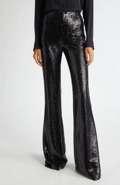 L Agence L'agence Clayton High Rise Wide Leg Jeans In Noir Coated