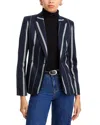 L Agence Clementine Jacket In Midnight Multi Stripe In Midnight