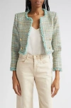 L Agence L'agence Clydie Collarless Crop Blazer