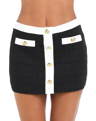 L Agence L'agence Coco Color Blocked Skirt Cover Up In Black
