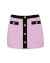 L Agence Coco Colorblock Chic High Waisted Skirt In Light Violet