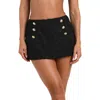 L Agence L'agence Coco Ornate Terry Skirted Bikini Bottoms In Black