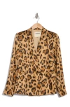 L Agence L'agence Colin Double Breasted Blazer In Brown Multi Sahara Leopard