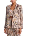L'agence Colin Silk Blazer In Brown