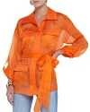 L Agence Colson Silk Organza Jacket In Pop Orange