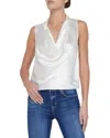 L Agence L'agence Colter Cowl Neck Silk Blouse In White