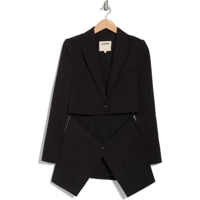 L'agence Cora Detachable Bottom Blazer In Black