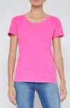 L Agence Cory Cotton Scoopneck Tee In Pink Glo
