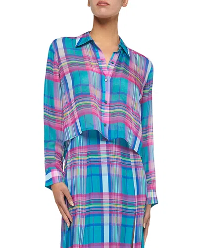 L Agence L'agence Cosette Crop High Low Shirt