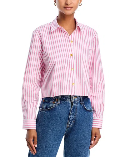 L Agence L'agence Cosette Crop Shirt In Pink