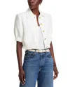 L Agence Cove Cropped Jacket In White