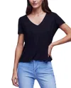 L Agence Daija Relaxed V-neck Tee In Black