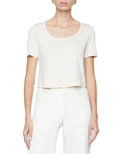 L Agence L'agence Dana Crop T-shirt In White