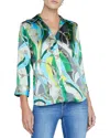 L'agence Dani Mixed Print Silk Button-up Shirt