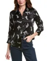 L Agence L'agence Dani Leopard Print Silk Button-up Shirt