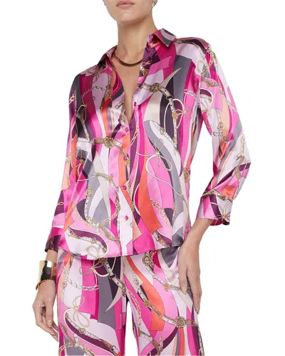 L Agence L'agence Dani 3/4-sleeve Silk Blouse