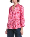 L Agence L'agence Dani 3/4 Sleeve Silk Blouse In Pink