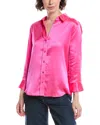L'agence Dani 3/4 Sleeve Silk Blouse In Pink