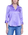 L Agence L'agence Dani 3/4 Sleeve Silk Blouse In Purple