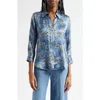 L Agence L'agence Dani Chain Print Silk Button-up Shirt