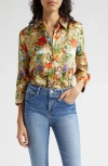 L Agence L'agence Dani Floral Print Silk Button-up Shirt