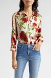 L Agence Women's Dani Silk Button-up Top In Multi