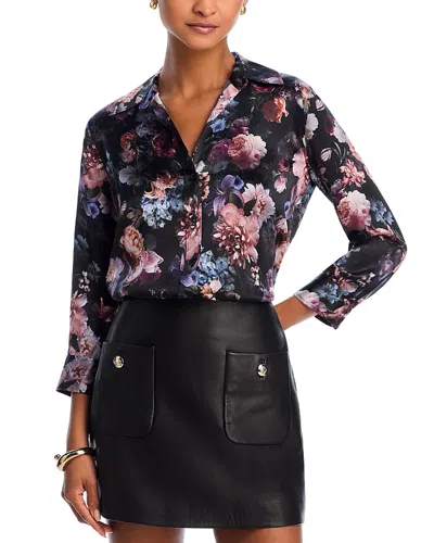 L Agence L'agence Dani Silk Blouse In Black Multi