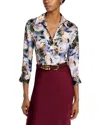 L Agence Dani Silk Blouse In Multi Distressed