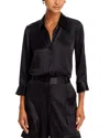 L Agence L'agence Dani Silk Charmeuse Blouse In Black