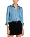 L Agence L'agence Dani Silk Charmeuse Blouse In Blue Mist