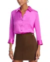 L Agence Dani Silk Blouse Bright Purple In Bright Purple