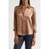 L Agence Ellah Silk Blouse In Brown
