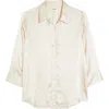 L'agence Dani Silk Charmeuse Blouse In Champagne