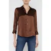 L Agence Dani Blouse In Hot Fudge In Hot Fudge