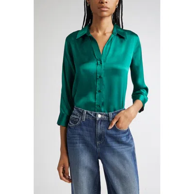 L'AGENCE L'AGENCE DANI SILK CHARMEUSE BLOUSE