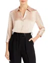 L Agence L'agence Dani Silk Charmeuse Blouse In Neutral