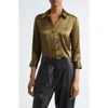 L Agence Dani Silk Blouse In Pine