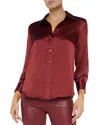 L Agence Tyler Blouse In Dark Bordeaux In Syrah