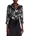 L Agence L'agence Dani Silk Floral Blouse In Black Multi