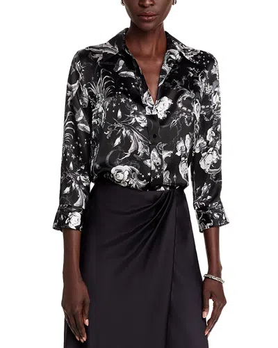 L Agence L'agence Dani Silk Floral Blouse In Multi