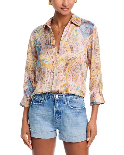 L Agence L'agence Dani Silk Printed 3/4 Sleeve Blouse
