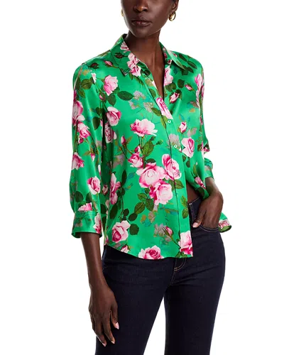 L Agence L'agence Dani Three Quarter Sleeve Silk Blouse