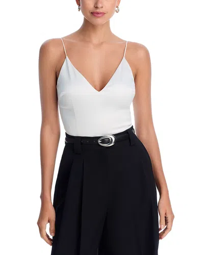 L Agence L'agence Dara Plunge Neck Bodysuit In Ivory
