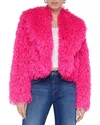 L Agence L'agence Davy Crop Faux Fur Jacket In Pink