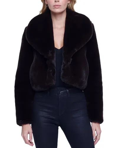 L Agence L'agence Davy Crop Jacket In Brown