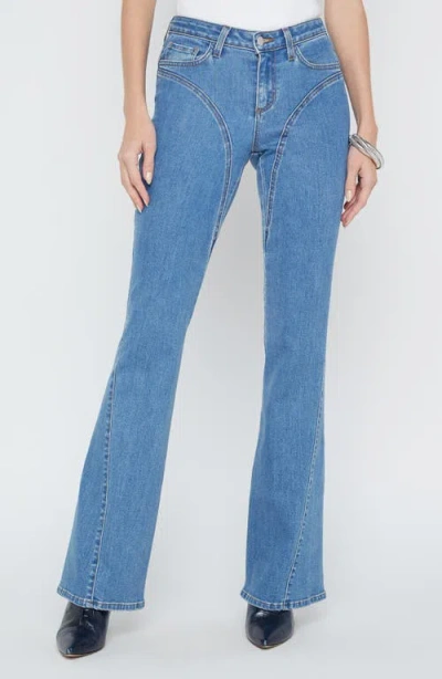 L'agence Deanna Low-rise Seamed Flare Jean In Blue